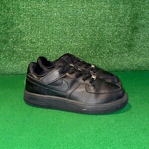 Nike Air Force 1 Low Easy On Triple Black FN0237-001 Preschool Boys Kids Size 1Y